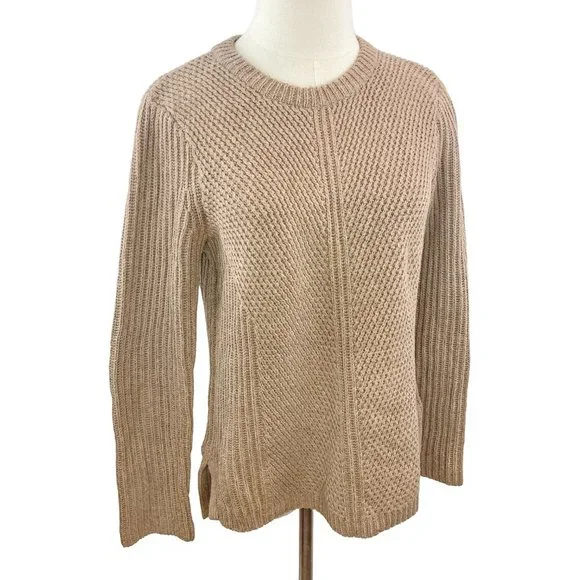 Madewell Hexcomb Texture Sweater Light Brown - Picture 1 of 5